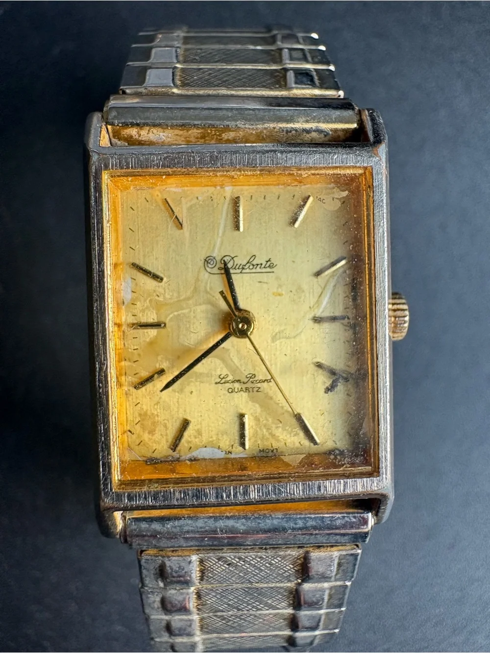 Vintage Dufonte Women’s Retro Style Rectangular Gold-Tone Watch